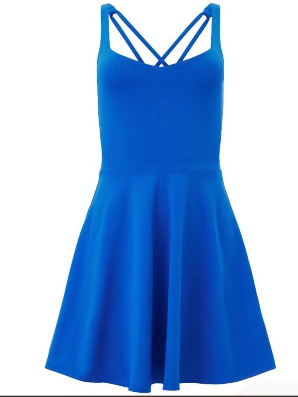 girlfriend collective ultramarine blue Riley Sweetheart skater dress - Picture 4 of 7